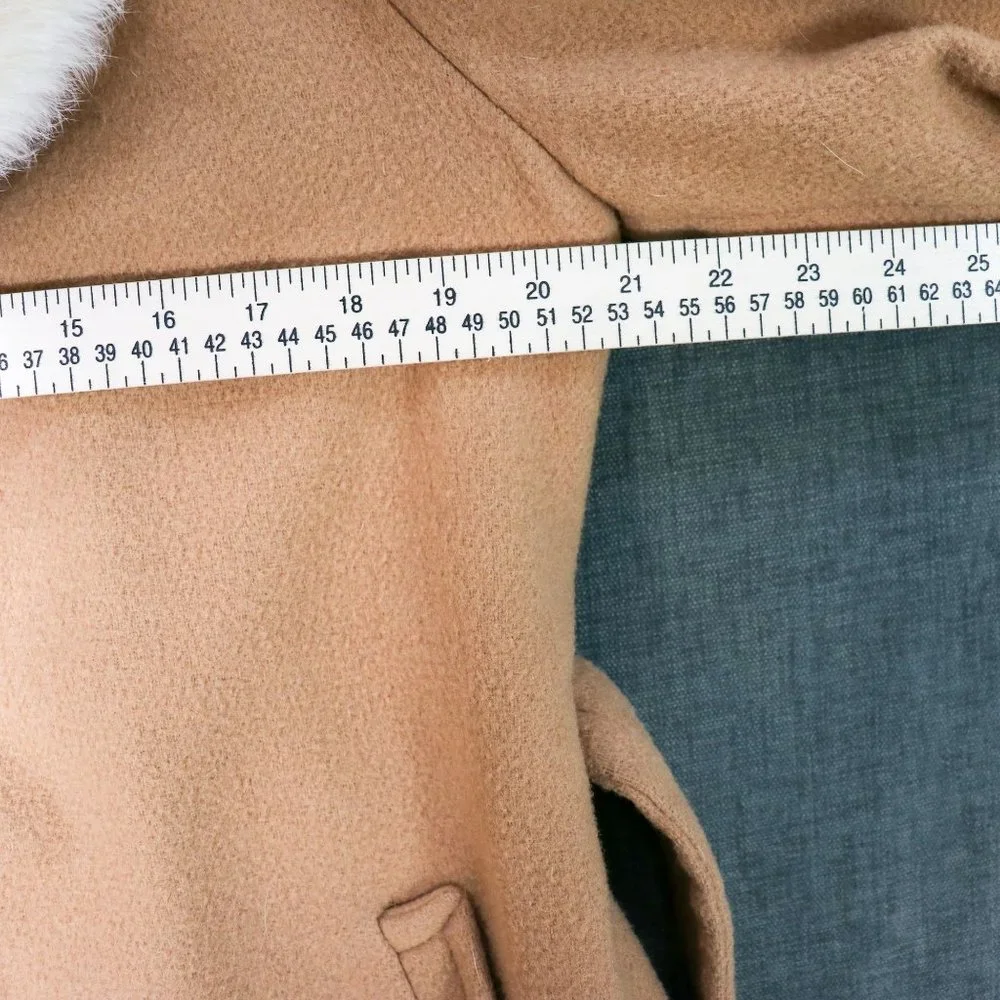 Switzer's Vintage Wrap Coat Womens M - XL 100% Wool Rabbit Fur Shawl Collar - Picture 7 of 13